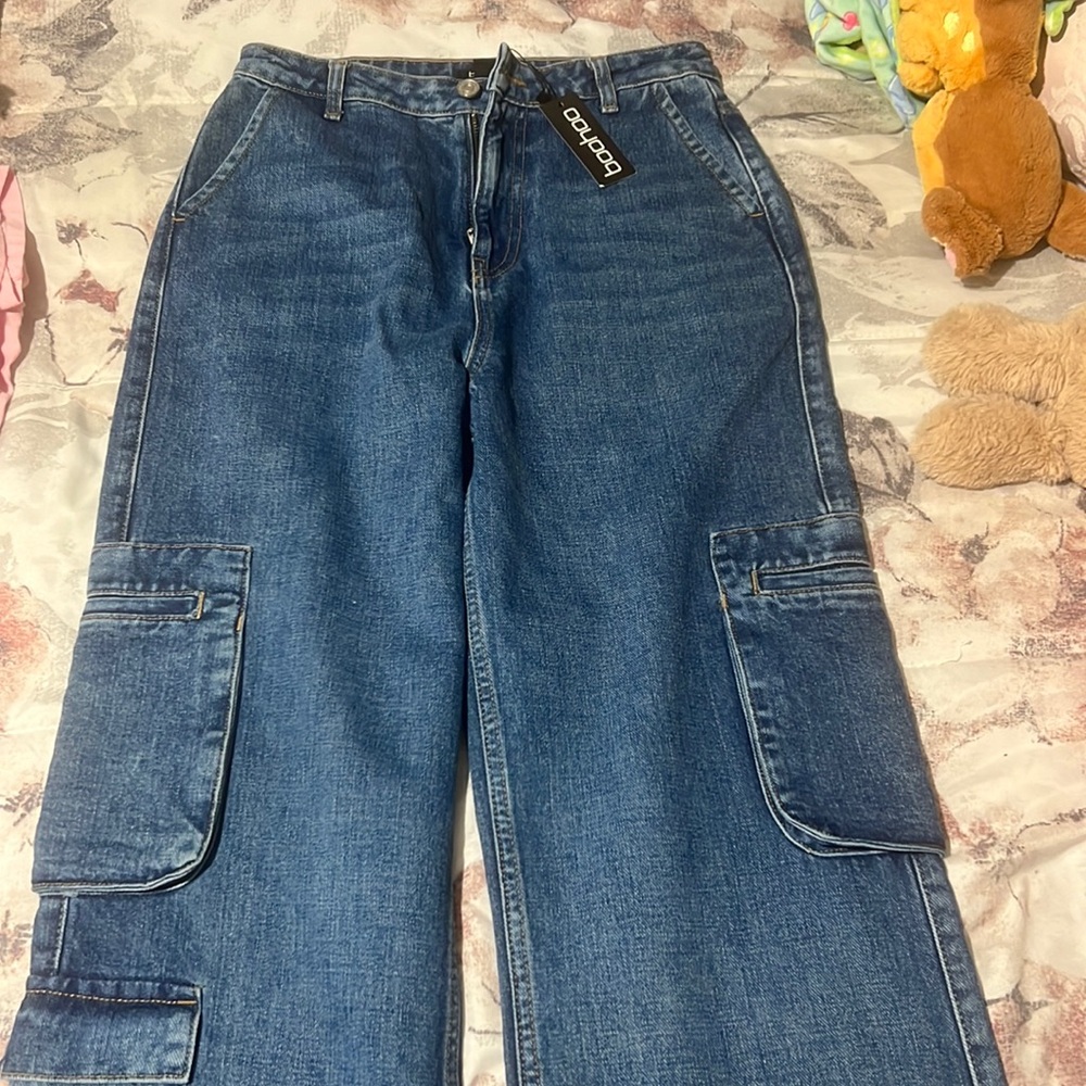Denim cargo jeans